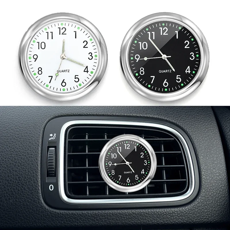1pc Car Clock Mini Luminous Automobiles Internal Stick-On Digital Watch Clocks Auto Ornament