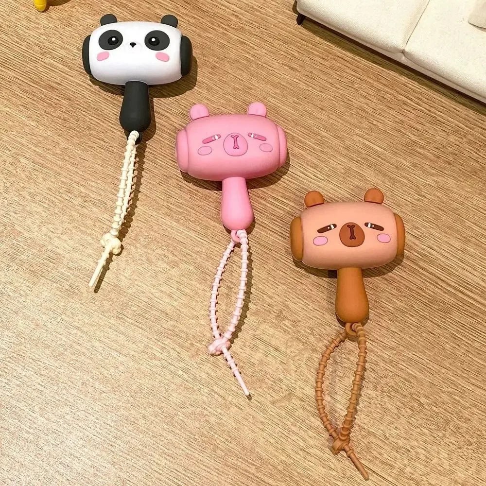 Creative Cartoon Panda Sound-Making Hammer Cute PVC Bag Pendant Sound Hammer Key Chain Bag Charm Backpack Sound Kids