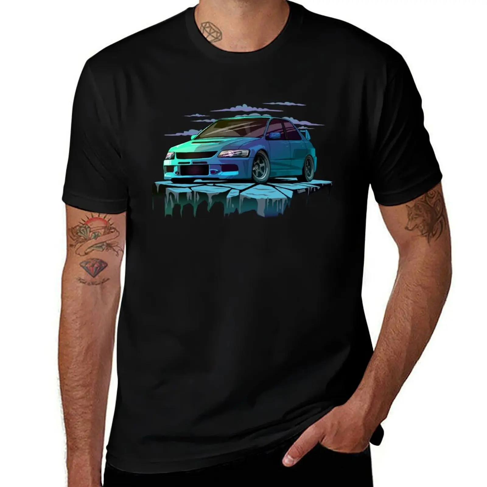 Mitsubishi Lancer Evolution 9 T-Shirt rapper graphic tees shirts graphic sports fans oversized t shirt men