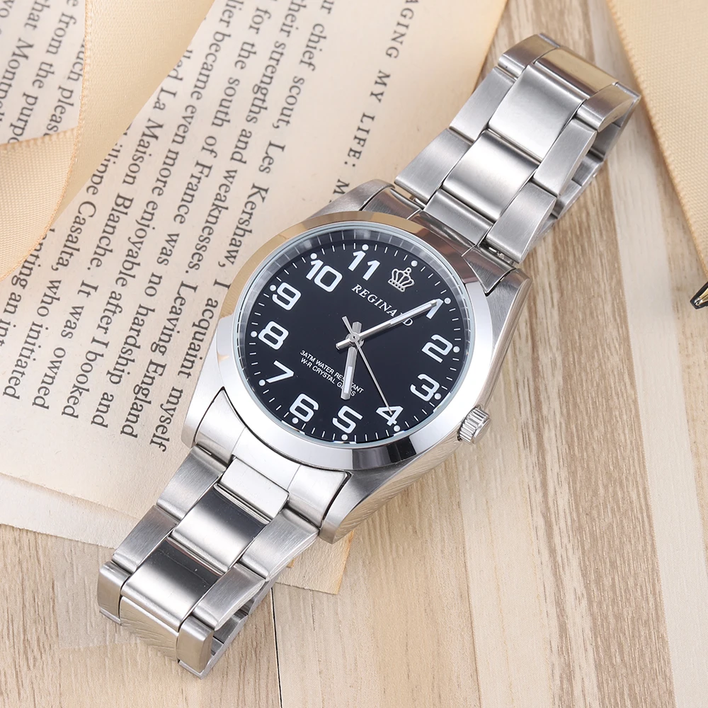 2022 New Fashion Reginald Brand Business Man Quartz Watch Quartz Full Stainless Steel Wristwatches Relogio Masculino