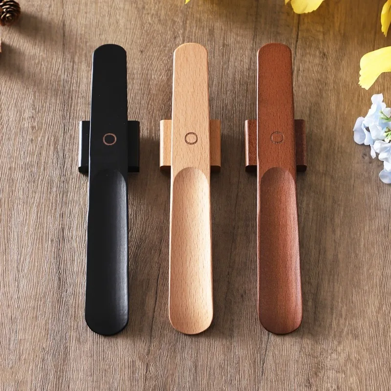 26cm Beech Wood Magnetic Shoe Horn Minimalist Practical Easy Storage Shoe Helper for All Footwear