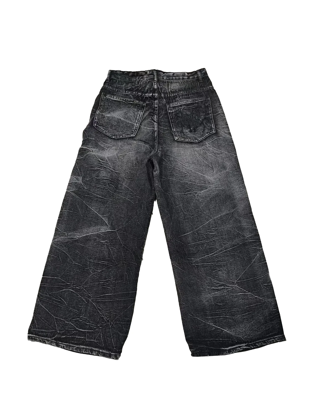Y2K Retro Oversized Baggy Unisex Mopping Pants Phantom Jeans Men High Street Spider Embroidered Patch Hip Hop Streetwear Gothic