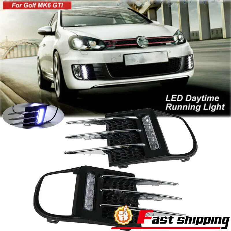 

For 2009-2013 Volkswagen VW Golf GTI GTD MK6 VI LED Driving Fog Light Cover DRL