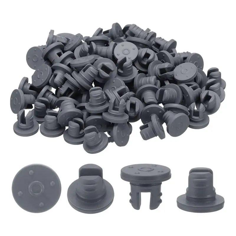 Y50A-7.5 Mm/0.3 Inch Vials Rubber Stoppers, 2000 Pcs Two Legs Butyl Rubber Bottle Stopper Self-Healing Injection Ports Seal