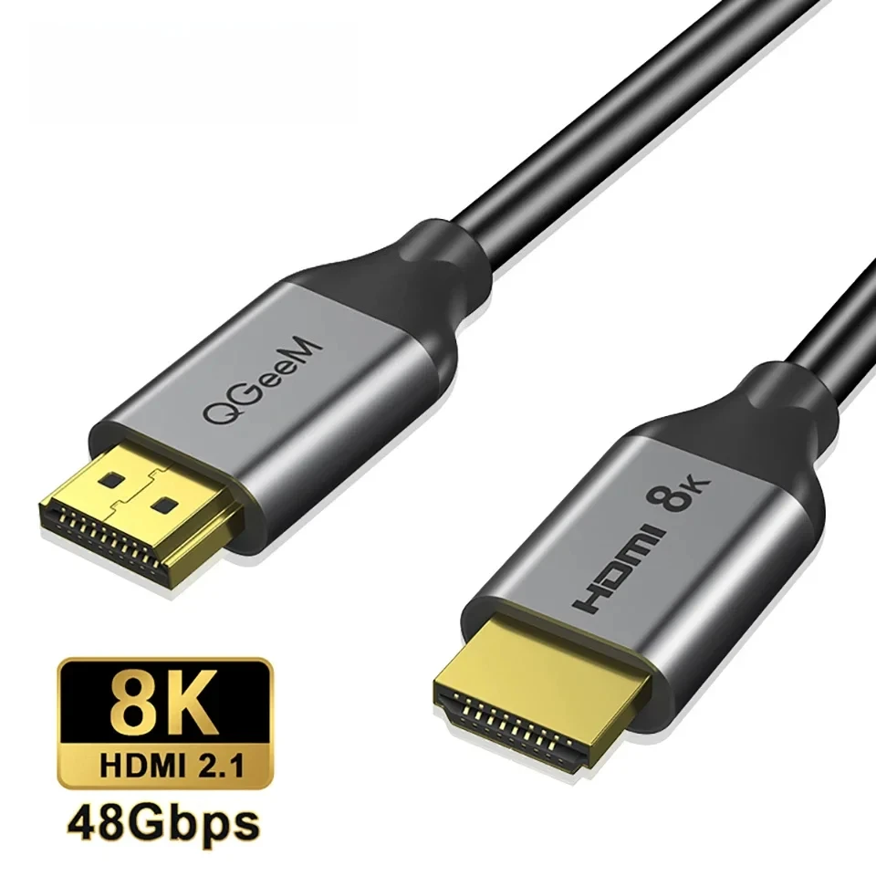 

QGeeM 8K HDMI Cable HDMI 2.1 Wire for Xiaomi Xbox Serries X PS5 PS4 Chromebook Laptops 120Hz HDMI Splitter Digital Cable Cord 4K