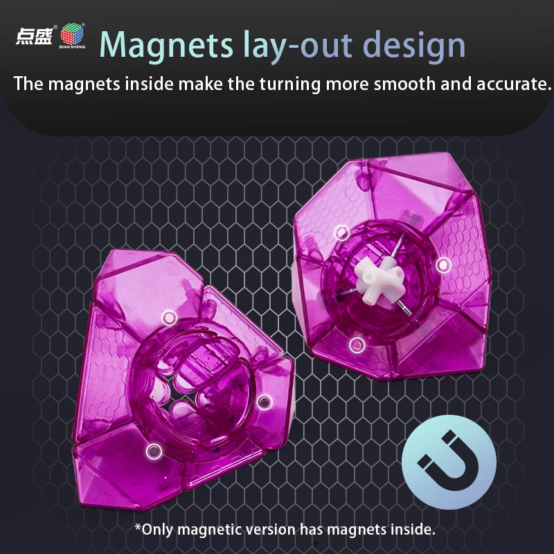 Diansheng Galaxy Cluster Mirror Skewb Magnetic Magic Cube Galaxy Cluster Mirror Skewb ปกติ Cube Professional ปริศนาของเล่น