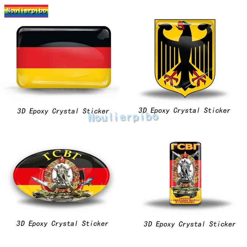 3D Crystal Stereo Dome Decal Epoxy Resin German Federal Badge Soviet Hot Team In Germany Vinyl Decal Car Motorcycle Laptop Decal