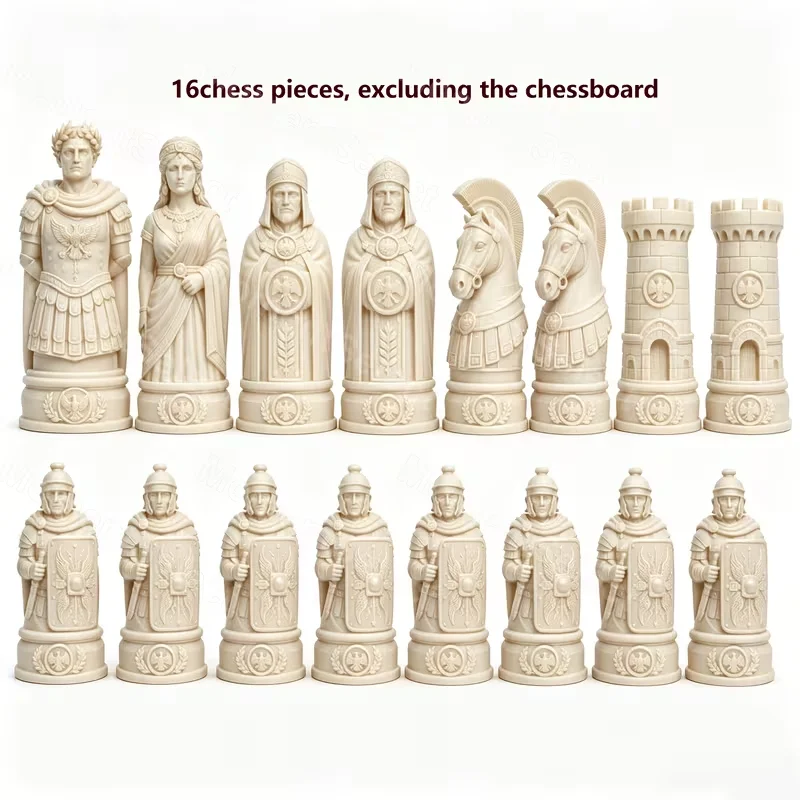 16pcs Roman Soldier Chess Pieces Tabletop Game Desktop Decorative Ornaments
