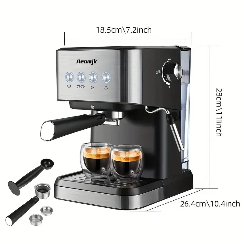 Aeomjk 　半自動コーヒーメーカー Amazon | Aeomjk コーヒーメーカー、20Bar プロフェッショナル