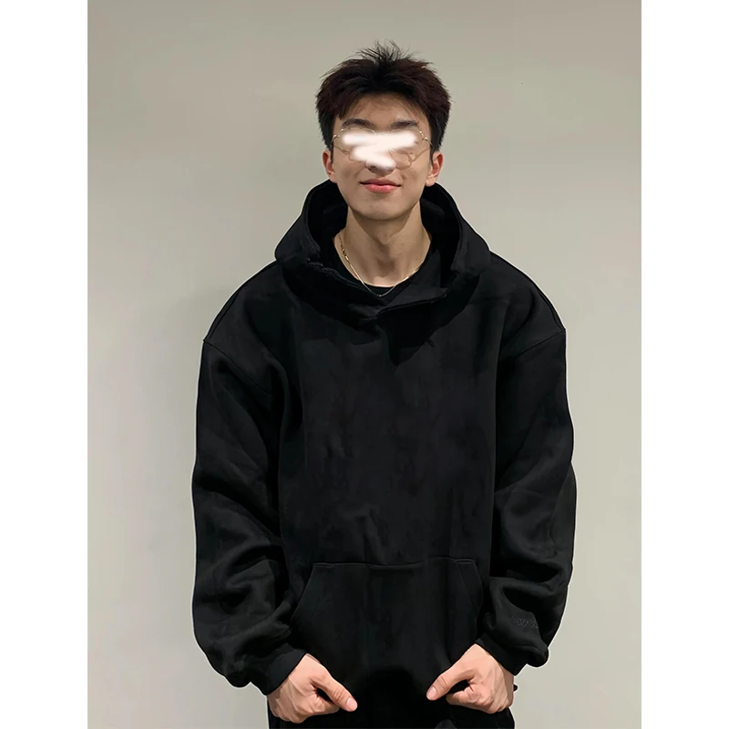 

Bla Hoodie Sweatirt Men's Early Autumn Ba to School Basic Heavyweight Cleanfit Rigorous Outerwear Casual Loose Fit