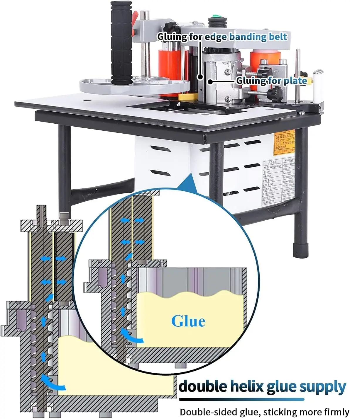 Nieuwe 110V 220V Houtbewerking Rand Lijmen Machine Houtbewerking Rand Bandmachine Rand Banding Machine Rand Bander Dubbelzijdig Lijm Verstelbare