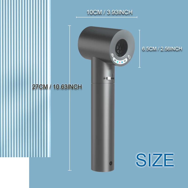 Asciugacapelli portatile wireless con interruttore del vento caldo e freddo Batteria ricaricabile Caricatore USB per attrezzature per animali domestici da viaggio a casa