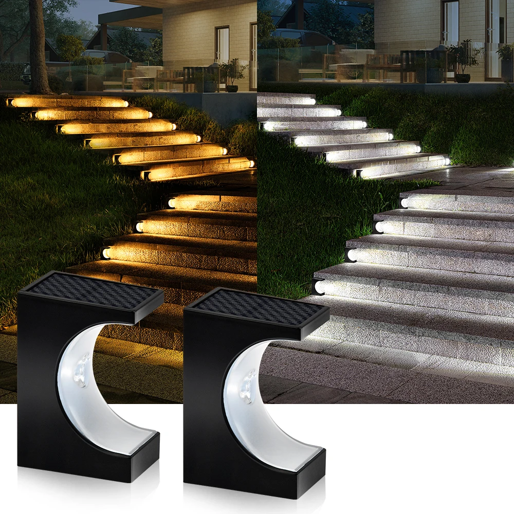 Imagem -06 - Impermeável Solar Led Step Lamp Outdoor Stair Light Garden Decor Iluminação Caminho do Deck Design Ip65