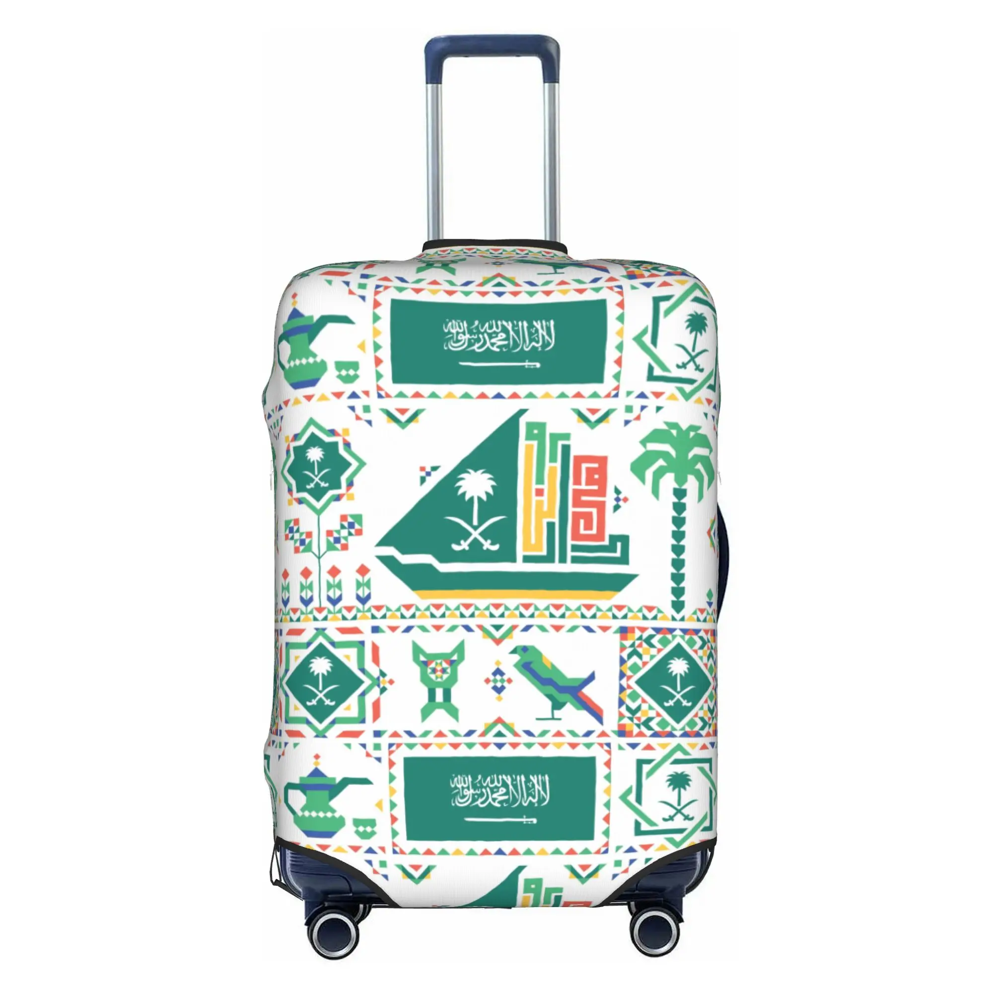 Arabic Calligraphy Emblem Saudi Arabia Flag Luggage Cover Elastic  Travel Suitcase Protective Covers Suit For 18-32 inch