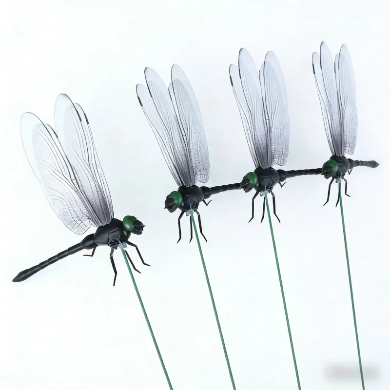 Garden Statue Sculpture Outdoor courtyard lawn decoration ornament Dragonfly Card Holder with Insert Rod Thanksgiving Halloween4