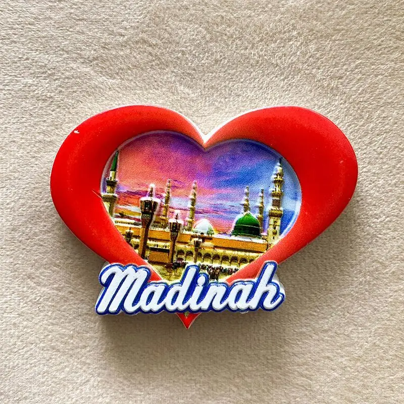 

Medina Fridge Magnet Creative Heart-shaped Landscape 3D Travel Souvenir Decoration High-value Gift