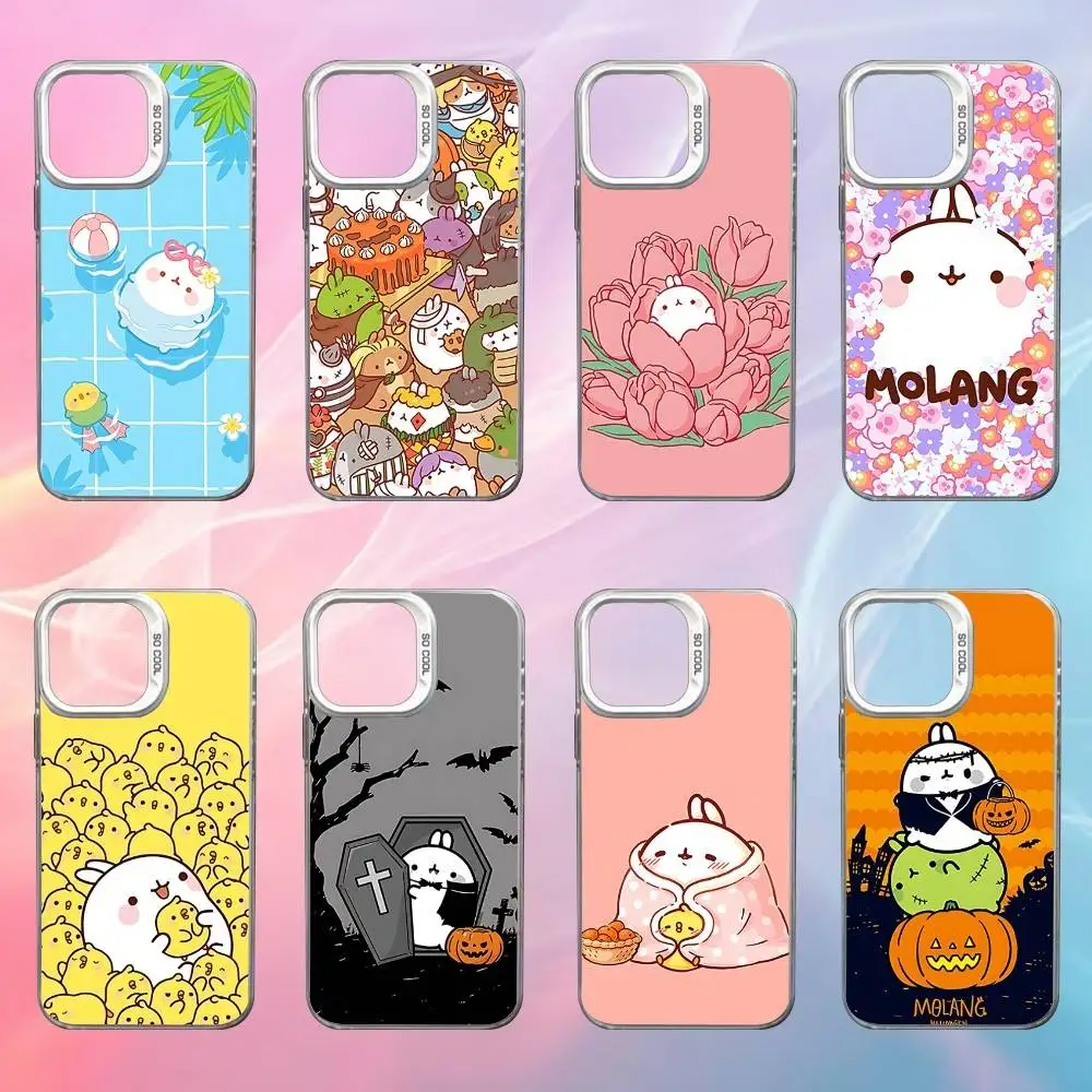 

Cartoon M-Molangs Cute Phone Case For iPhone 17,16,15,14,13,12,X,8,Pro,Max,Plus,SE4,Air,Mini White IMD HD Matte