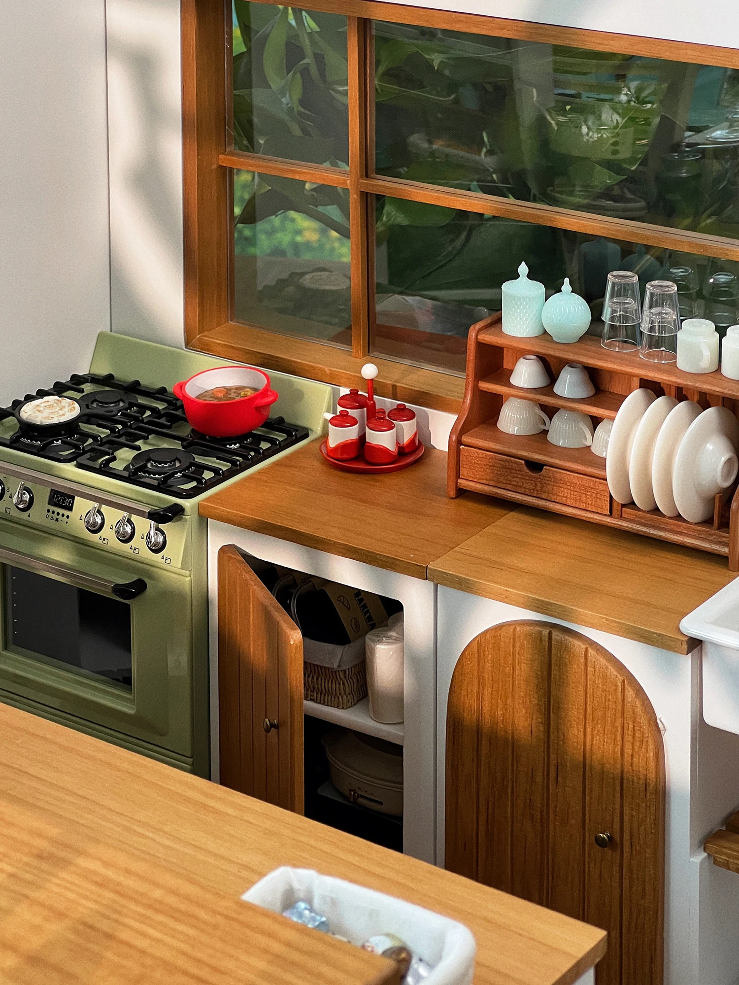 1/6 bjd ob11 miniatuur poppenhuismeubilair Minimodel een kast/ladekast met één deur