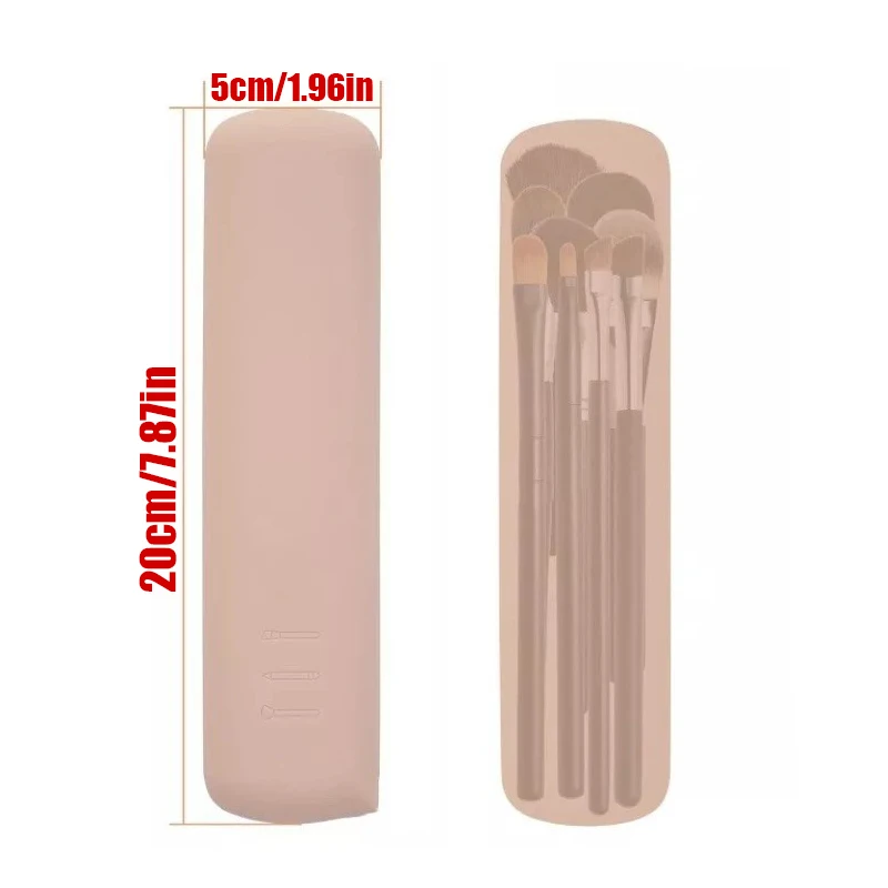 1 Silicone Makeup Brush Bag, Portable Storage Box, Waterproof And Dustproof Travel Makeup Brush Organizer