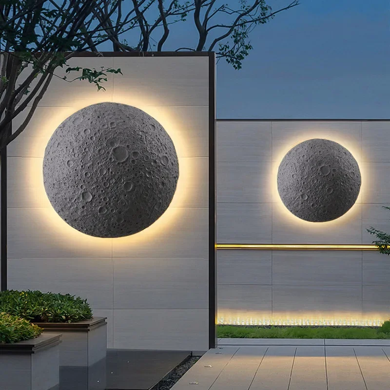 

Outdoor Moon Wall Lamp Villa Indoor and Outdoor Terrace Garden View Exterior Wall Courtyard Balcony