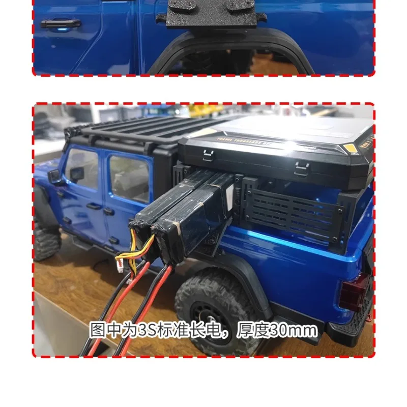 RLAARLO JK07 1/7 Camion cingolato Portale Telaio Vano batteria Rc Auto Modifica e aggiornamento Parti Accessori