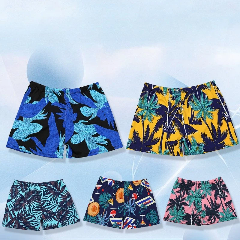 Men's Swim Trunks Flat Corner Beach Vacation Water Park Hot Spring Soaking Digital Printed Swim Trunks