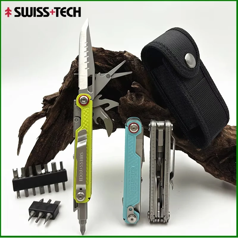 

SWISS TECH 11 in 1 Mini Multitool Knife Folding EDC Outdoor Camping Survival Tools Pocket Knife Scissors Screwdriver