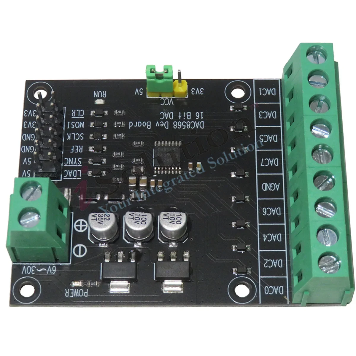 High precision DAC DAC8568 module development board with 16 bit precision and 8-channel drive capability