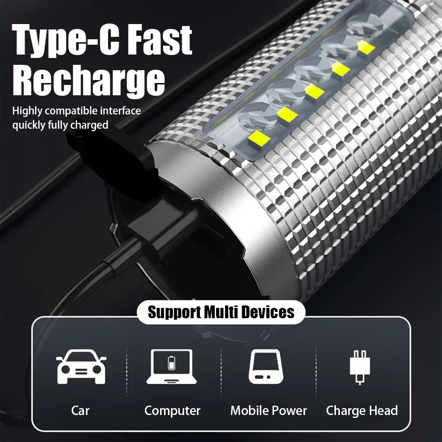 Linternas LED recargables potentes F2, foco con Zoom táctico, linterna para acampar al aire libre, pesca, antorcha de emergencia