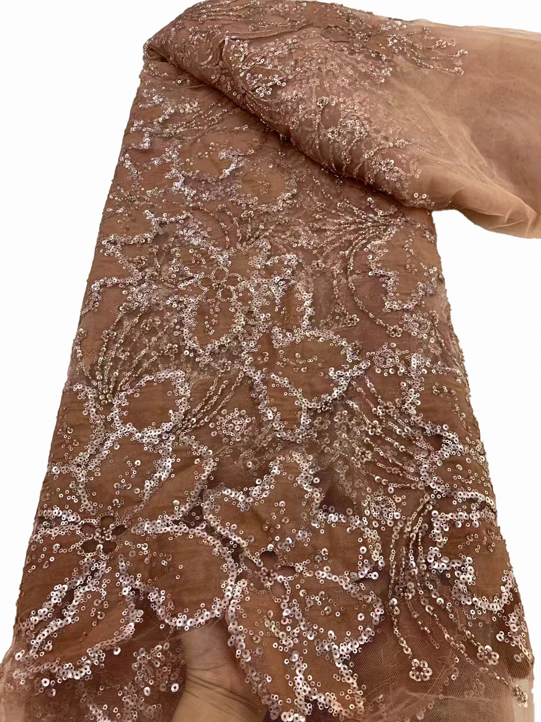 New lace mesh positioning embroidery beads sequins bead tube embroidery, African bridal wedding dress sewing fabrics