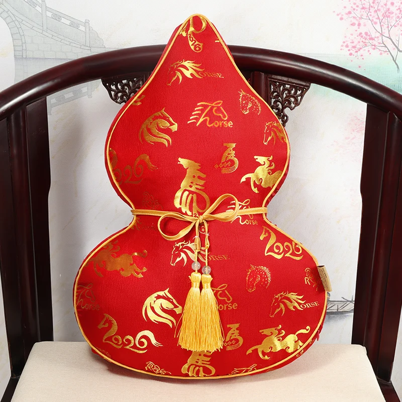 

Новая китайская декоративная подушка класса люкс для дивана и гостиной, в форме тыквы, из шелкового атласа, Luy Lu