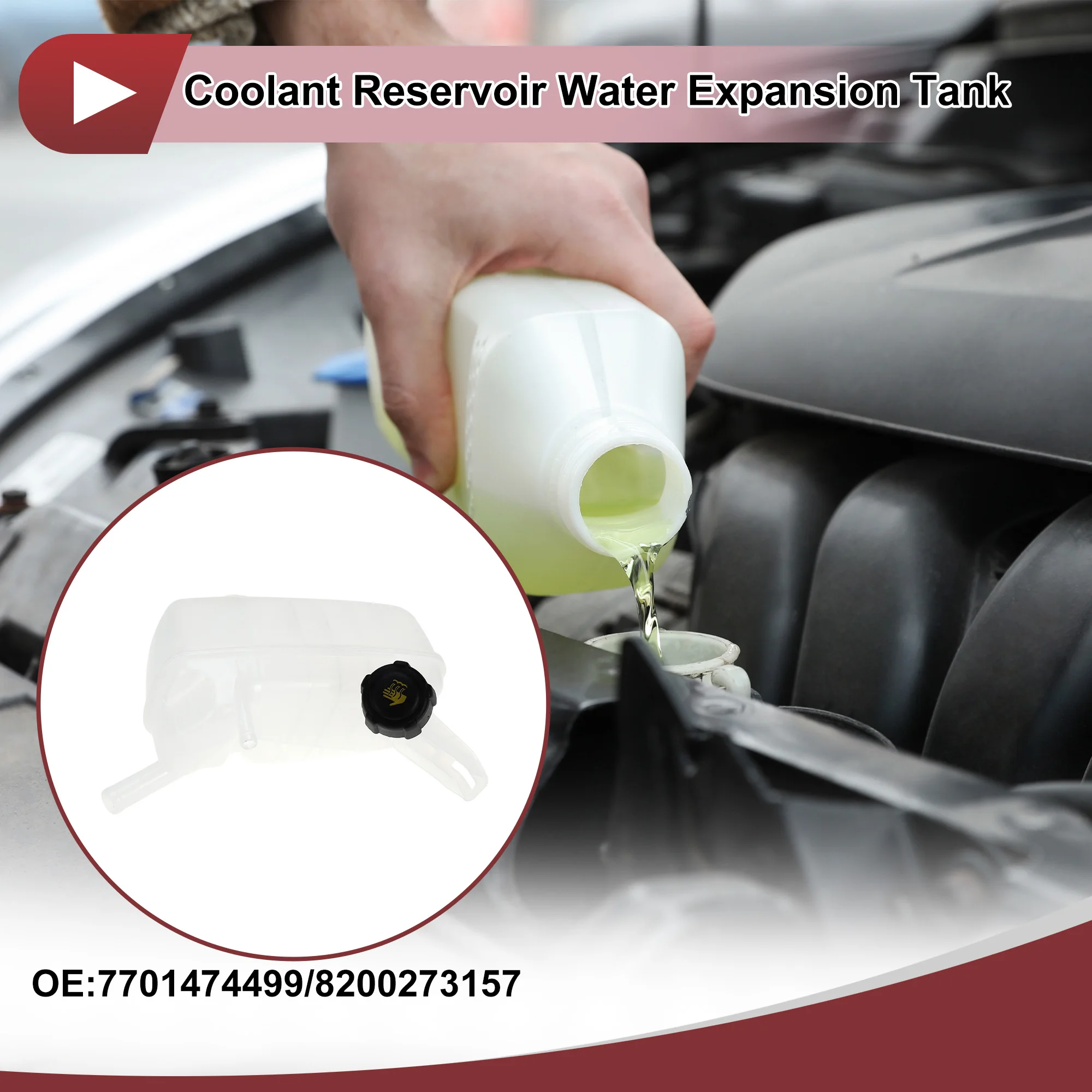 UXCELL Engine Coolant Reservoir Water Expansion Tank for Renault Grand Scenic II Megane II Coolant Bottle No.7701474499