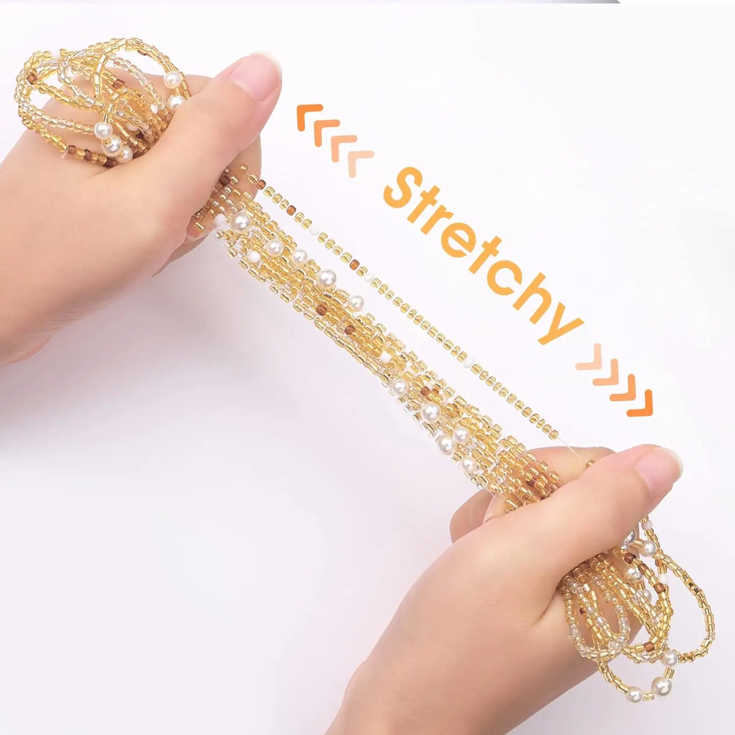 Waist Beads for Women Belly Beads Elastic Chain African Waist Chains Set for Women Body Jewelry Bikini Summer Jewelry Chains
