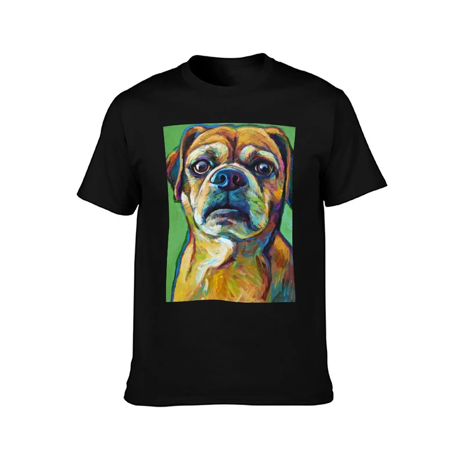 Cute Puggle--Part Pug Part Beagle T-Shirt, Summer Casual Cotton Tee, Oversized Streetwear Tops, Vintage Graphic Print