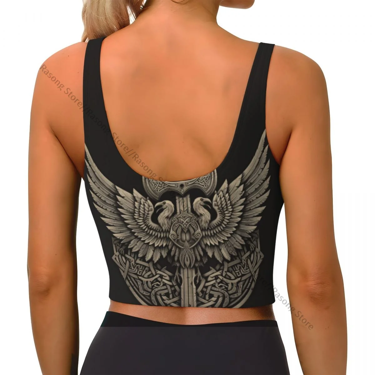 Sports Bra Women Running Yoga Clothes Vest Helmet With Wings Shield Gathering Fitness Vest