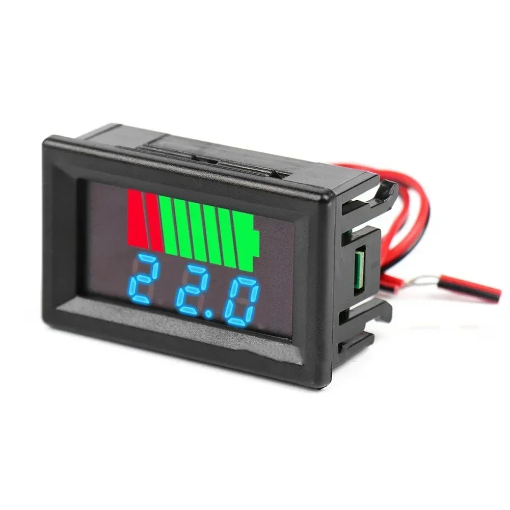 1pc 12-72V Battery Charge Indicator Lithium Battery Capacity Meter Digital Display For Trucks Cranes Forklifts