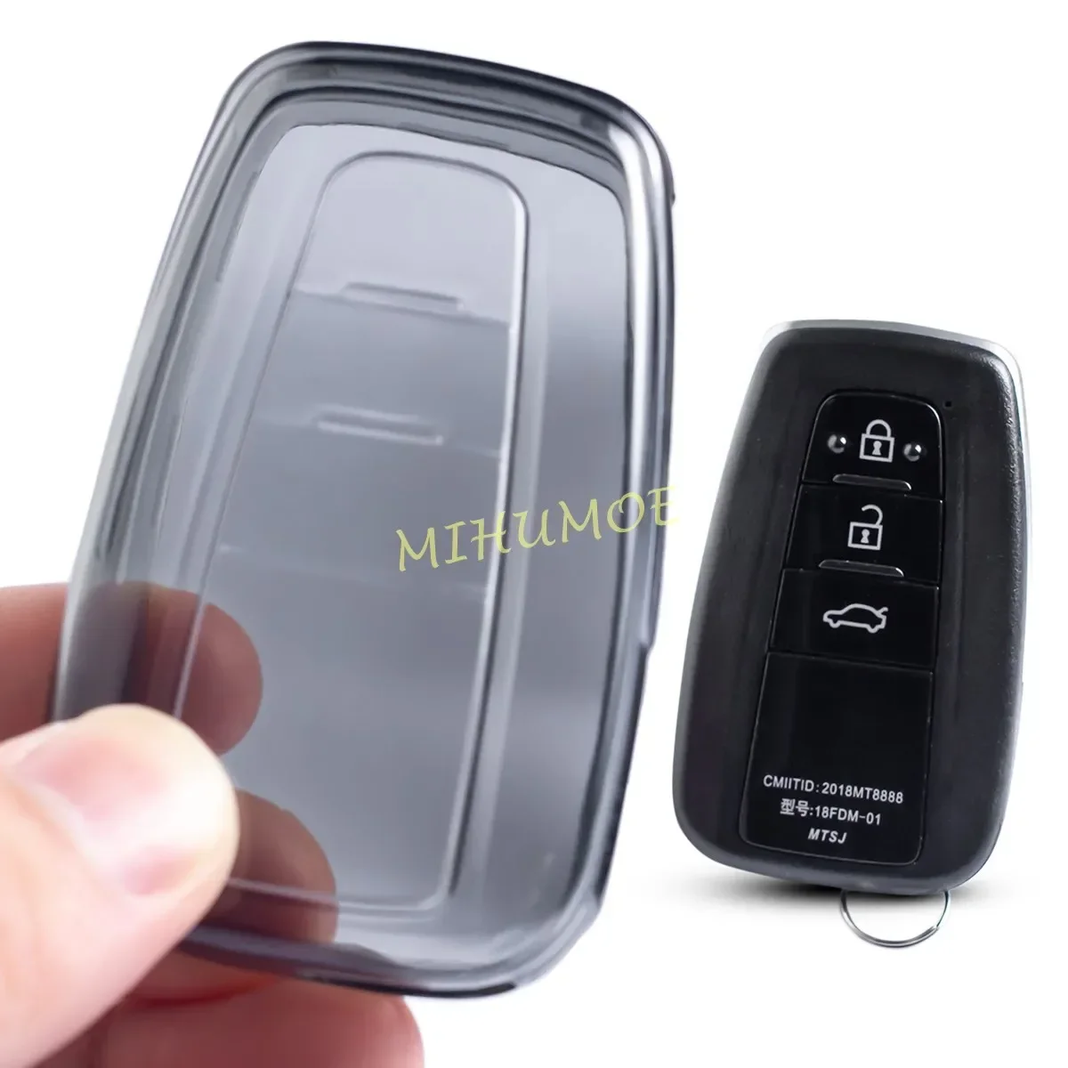 Zwart Transparant Sleutelhanger Case Cover Shell Sleutelhanger Voor Toyota Corolla GT86 RAV4 Prius Camry CHR Avalon Highlander Mirai 4Runner