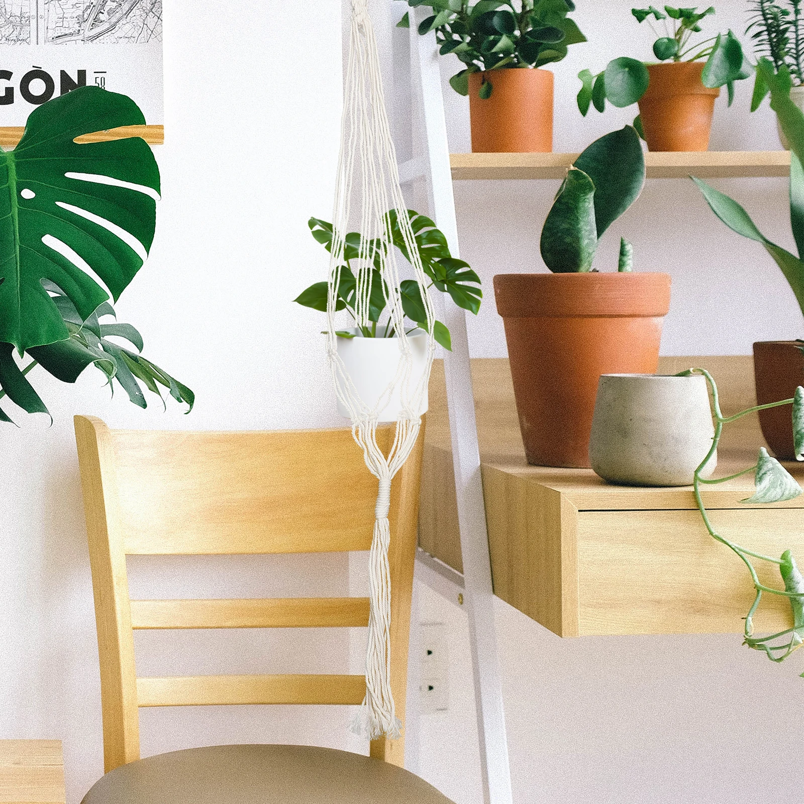 

Macrame Plant Hanger Cotton Rope Hanging Basket Flower Pots Holder Net Woven Planter Home Decoration Balcony Space