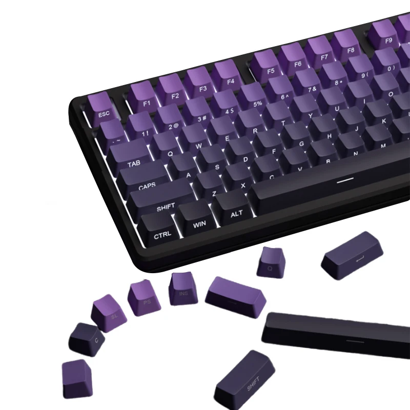 

Gradient Purple Side Engraved Keycap Set 133 Keys Translucent Cherry Profile Keycaps for MX Switch Mechanical Keyboard Keycap