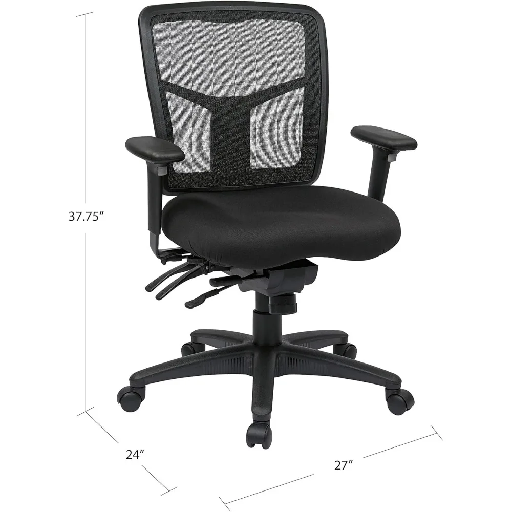 ProGrid-respirável Mesh Manager's Office Chair, altura ajustável, Multi-Function, Tilt Control e Assento Slider,Mid Voltar