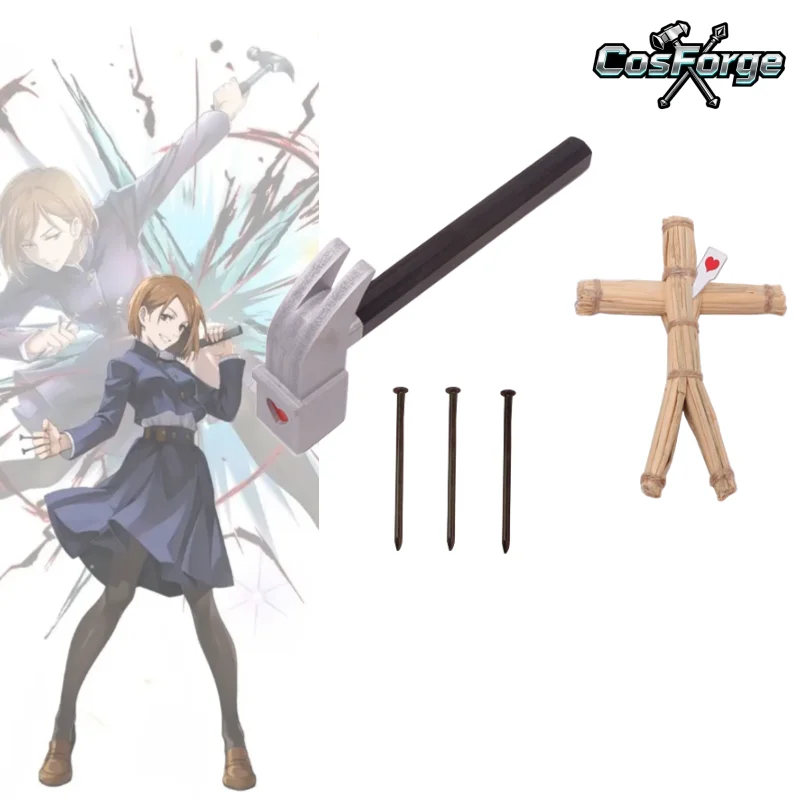 

Ujutsu Kaisen Kugisaki Nobara Hammer Itadori Yuji Swrod Cosplay Props Good Quality Cosplay Accessory Scarecrow​​ Doll