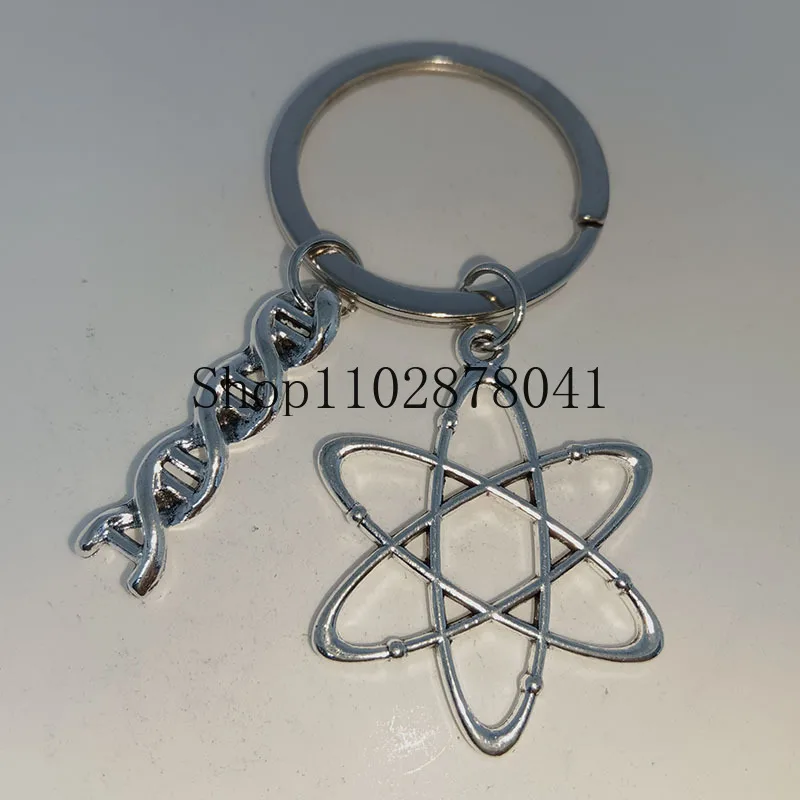 Hot Selling Fashion Jewelry Zinc Alloy Keychain Biology Chemistry DNA Bag Pendant Classic Gift