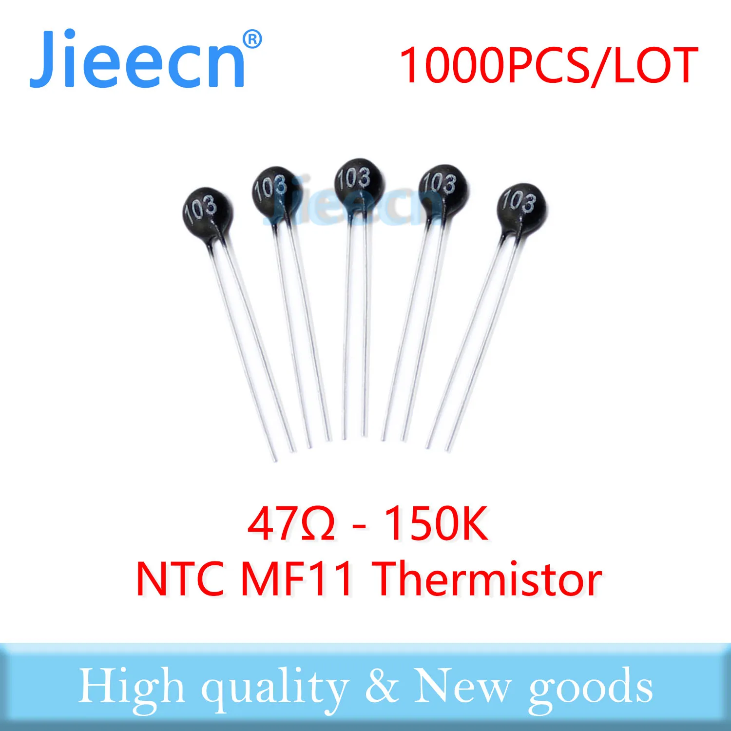 1000PCS Thermistor NTC 47R-150K MF11 47R 100R 150R 200R 300R 470R 500R 680R 820R 1K 2K 2.2K 3.3K 6.8K 10K 103 104 100K 150K OHM