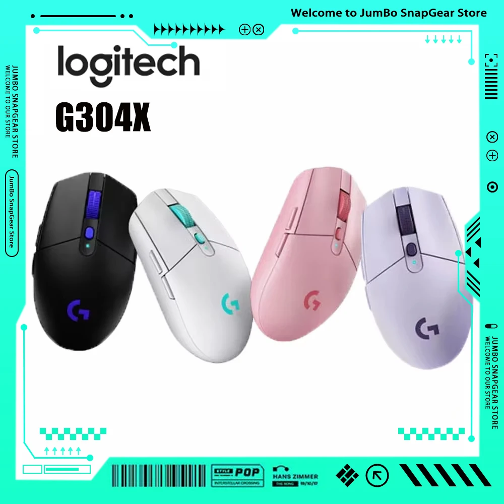 Logitech G304X LIGHTSPEED Wireless Gaming Mouse 57g Lightweight Dual Mode HERO Mice 25K Sensor 6 Buttons Macro 25600 DPI Optical