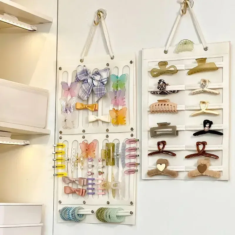 

Hanging Hair Claws Clip Storage Pink Organizer For Women Girls Felt Headbands Display Hairpin Sunglasses Accessories Holder Bag