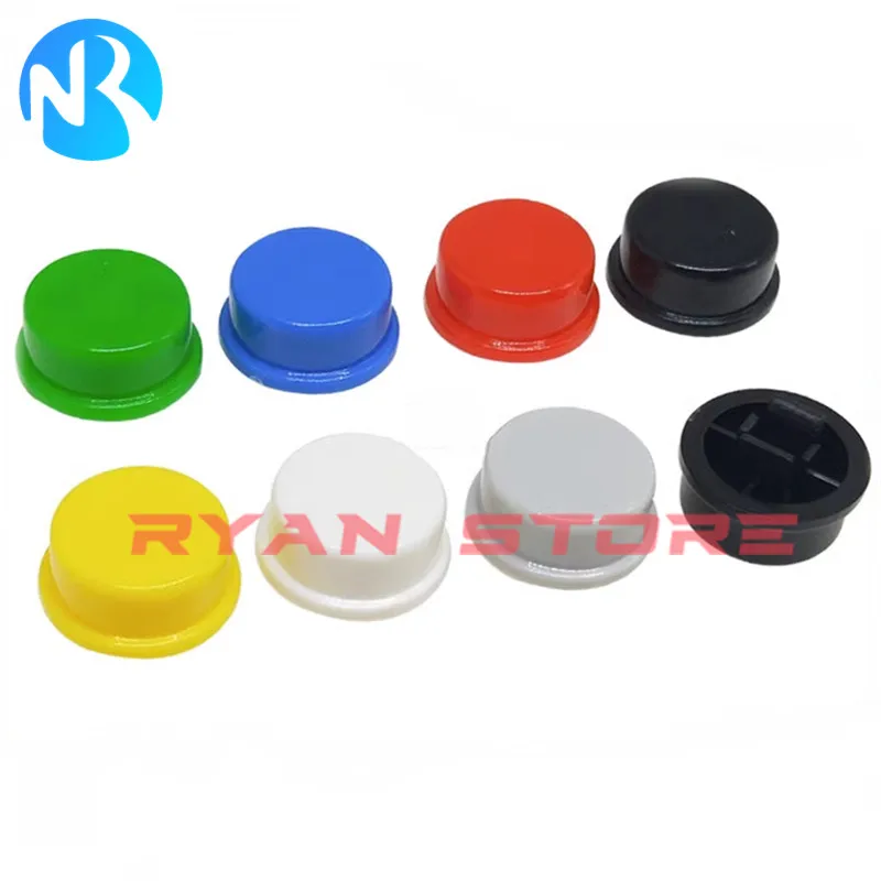 100PCS A24 Round Button Tactile Push Button Switch Cap For 12*12*7.3 Switch B3F-4055 12X12 B3F Red black white yellow green