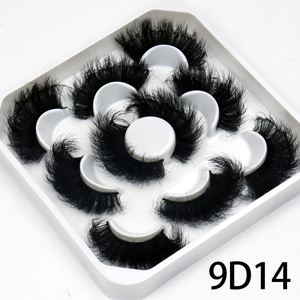 Korea 5 Paare 25mm Nerz Wimpern einzelne natürliche flauschige falsche Wimpern dichte Verlängerung Nerz Wimpern Großhandel Make-up Toole – Detail 14