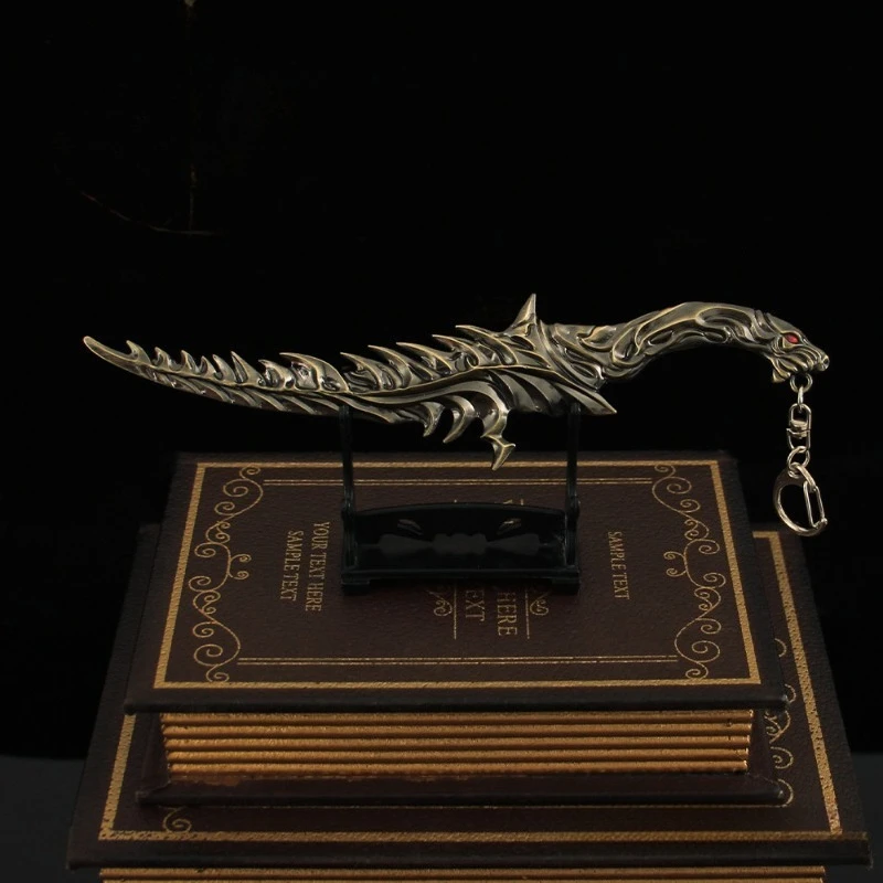 21 سنتيمتر/8.27in Eldenn لعبة الأجهزة الطرفية الموت خنجر نموذج معدني سكين صغير لعبة الدعائم سبيكة البندول الحلي مجموعات العرض #4