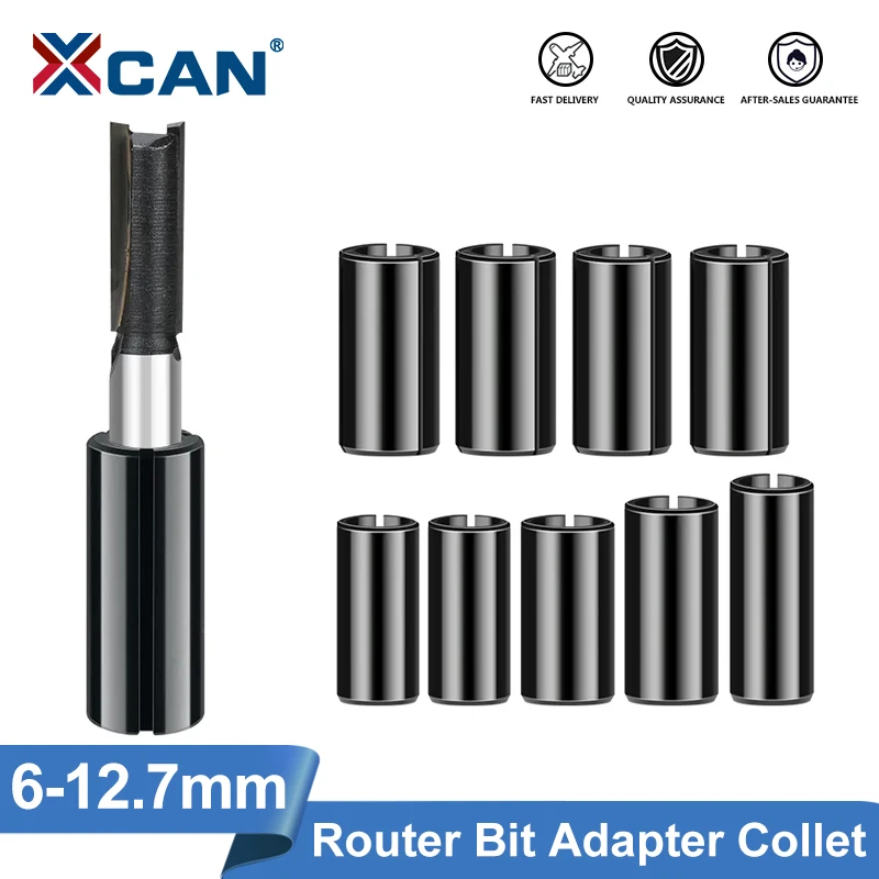 XCAN 1/9pcs Adapter Collet Shank CNC Router Tool Adapters Holder 8mm Change to 6mm/ 8-6.35/ 9.5-6.35/ 10-8/12-6 8 10/12.7-6 6.35