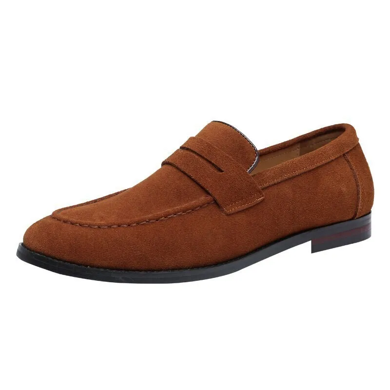 Men's Casual Shoes Suede Genuine Leather Mens Slip-on Light Comfortable Driving Loafers Moccasins Men Party Wedding Shoes